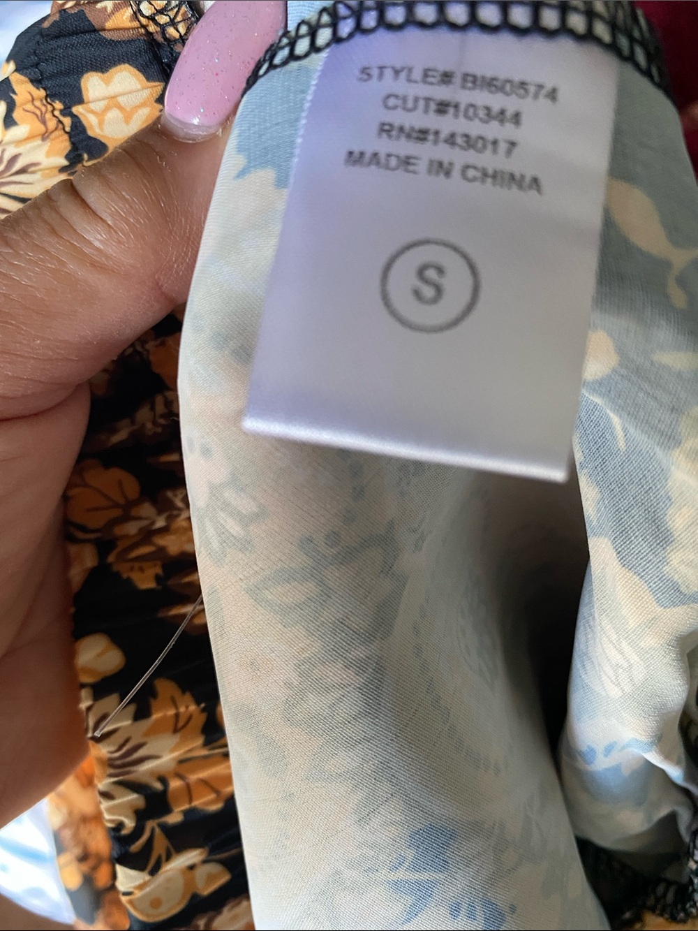Black and Mustard Floral Patchwork pants - Picture 5 of 6